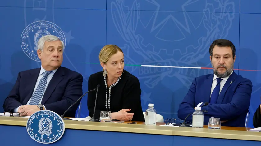 Meloni insieme a Tajani e Salvini