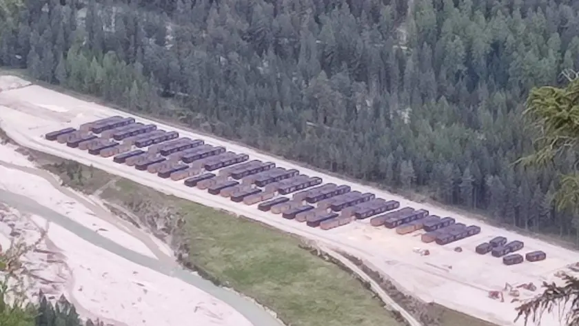 Uno scatto del futuro villaggio olimpico di Cortina