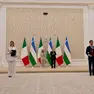 Da sinistra Anna Mareschi Danieli, Giorgia Meloni, Shavkat Mirziyoyeve e AkromAliyev