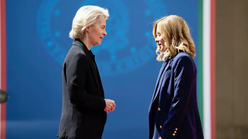 La Presidente del Consiglio, Giorgia Meloni, con la Presidente della Commissione europea, Ursula von der Leyen