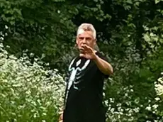 Roberto Baggio il giorno della rapina nel giardino della sua villa ad Altavilla Vicentina