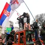 Le proteste a Belgrado, in Serbia (Epa)