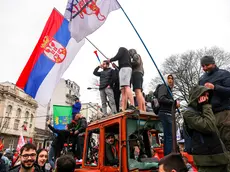 Le proteste a Belgrado, in Serbia (Epa)