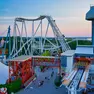 Uno scorcio di Gardaland al tramonto