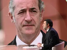 Nella foto Matteo Salvini ministro delle infrastrutture e dei trasporti sullo sfondo un immagine di Zaia