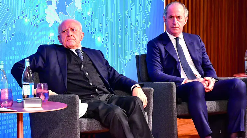 Luca Zaia presidente della regione veneto, con vincenzo de luca