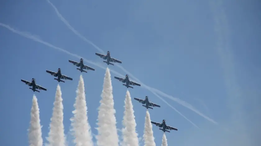 Le prove di venerdì sui cieli di Jesolo (Foto Bortoluzzi)