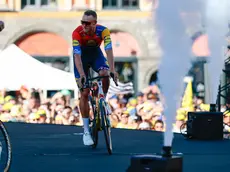 Jonathan Milan, 24anni della Lidl Trek, alla presentazione delle squadre nella Gran Place di Lilla foto petrussi/bettini