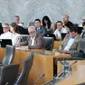 Un momento della seduta del Parlamento sloveno che ha dato l’ok alla proposta di referendum foto DZ-RS.SI