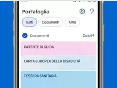 L'area dedicata al portafoglio digitale sull'app Io