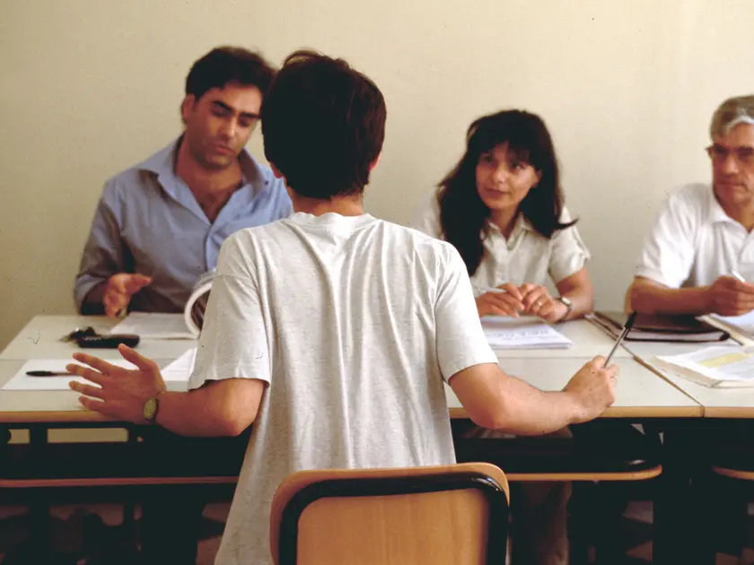 Uno studente all'esame di maturità