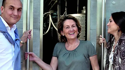 Patrizia Felluga con i figli Antonio e Caterina Zanon