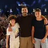Edoardo Leo al centro, con Mattia Piccoli (a destra) e Javier Leoni (a sinistra)