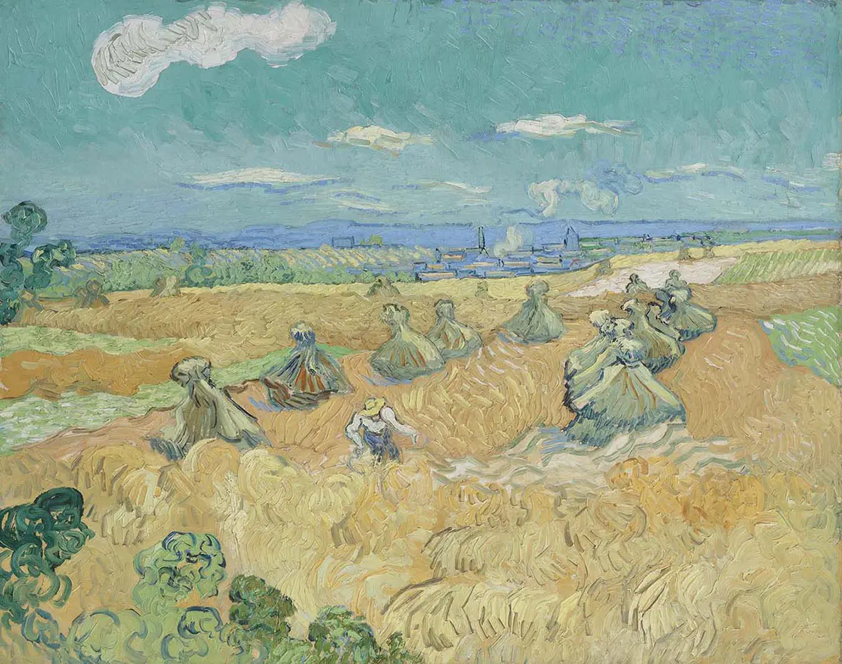 Vincent van Gogh “Auvers, campi di grano con mietitore” (1890)