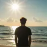 Un ragazzo di fronte al mare