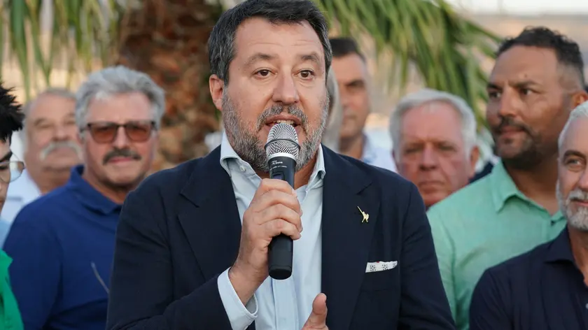 Il ministro dei Trasporti e delle Infrastrutture Matteo Salvini a Messina