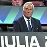 Il presidente della Federcalcio Gabriele Gravina in tribuna allo stadio Friuli