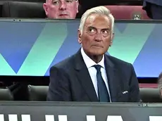 Il presidente della Federcalcio Gabriele Gravina in tribuna allo stadio Friuli