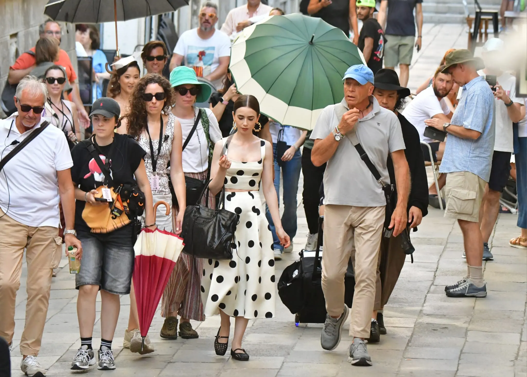 Le riprese sul set