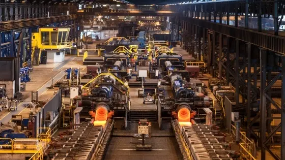 L'interno di uno stabilimento del gruppo Pittini.