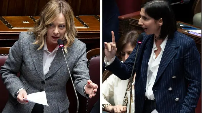 Giorgia Meloni ed Elly Schlein (Foto Ansa)