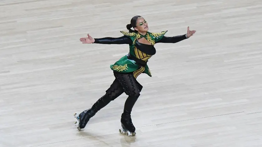 La giovane atleta al campionato italiano a Montichiari, aprile 2025