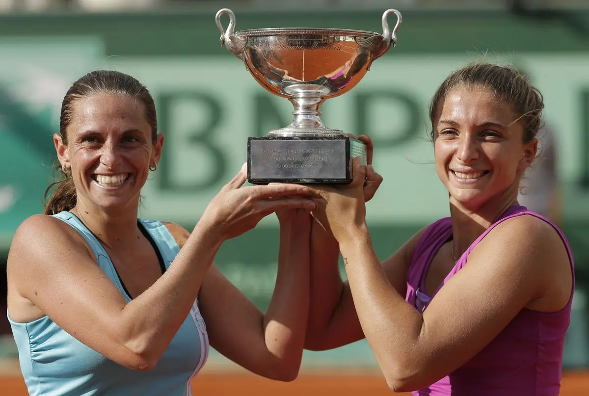 Nel doppio ha vinto tutti e quattro gli Slam, sempre in coppia con Sara Errani (AP/Bernat Armangue)