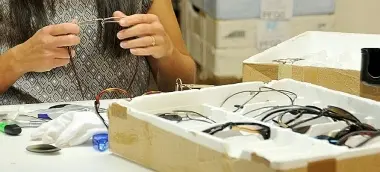 Una fase produttiva alla Marcolin di Longarone
