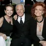 Giorgio Armani con Claudia Cardinale e Sofia Loren