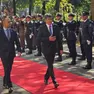 I ministri della Difesa della Croazia e della Slovenia, Ivan Anušić e Borut Sajovic, passano in rassegna i militari schierati