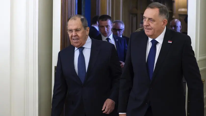 Il presidente della Repubblica Srpska Dodik e il ministro degli Esteri russo Lavrov a Mosca