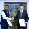 Il presidente e ad di Mukand Sumi Special Steel Ltd, Niraj Bajaj, al Ceo del Gruppo Danieli, Giacomo Mareschi Danieli