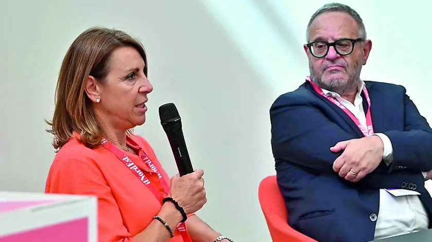 Deborah Compagnoni intervistata da Giancarlo Padovan ©Foto Petrussi