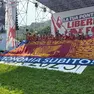 Il palco del raduno a Pontida