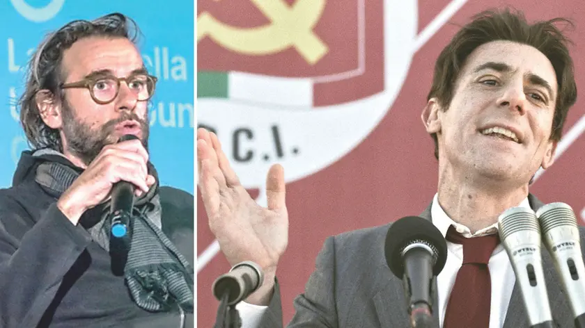 Il regista Andrea Segre, a destra Elio Germano interpreta Enrico Berlinguer