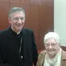 Il Patriarca di Venezia Moraglia con Bianca Casagrande in una foto d'archivio