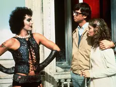 Gli attori Tim Curry, Barry Bostwick, Susan Sarandon in una scena del film uscito nel 1975