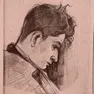Andrea Zanzotto in un ritratto a matita del padre