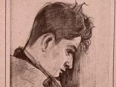 Andrea Zanzotto in un ritratto a matita del padre