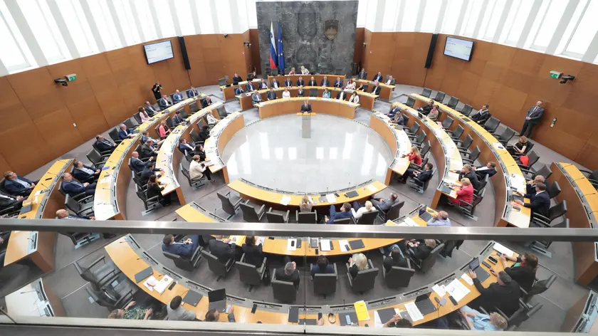 Il Parlamento sloveno a Lubiana (Epa)