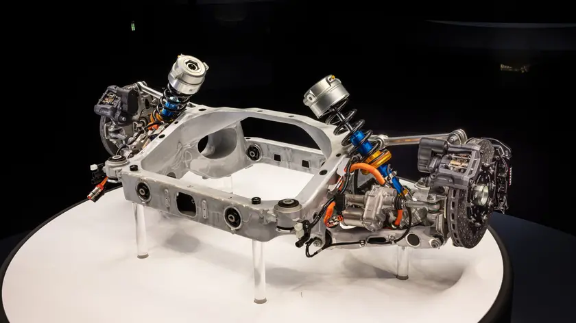 Una parte dell’architettura della Ferrari elettrica, che uscirà nel 2026