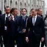Il presidente francese Macron e il premier sloveno Golob (Epa)
