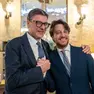 Giancarlo Giorgetti con Alberto Stefani al Pedrocchi