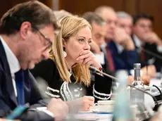 Giorgia Meloni con le parti sociali a Palazzo Chigi