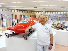 Roberto Zandonella Necca con il suo bob che vinse l’oro