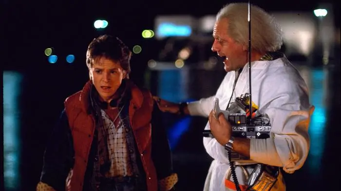 Doc con Marty McFly in "Ritorno al Futuro"
