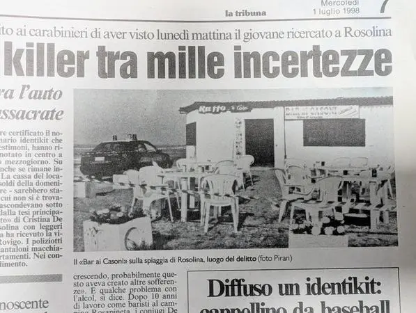 Una foto d'epoca che ritrae il luogo del delitto