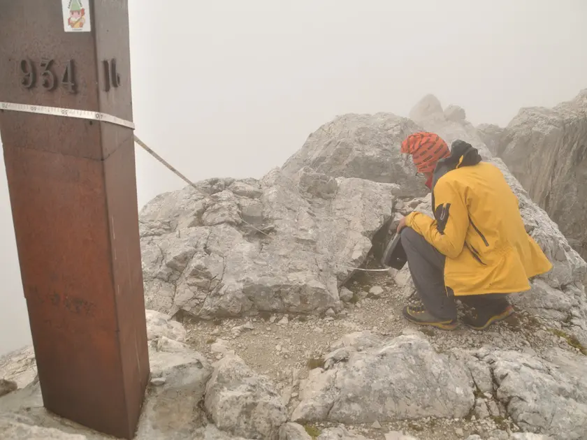 Rilievo del flora su Cima Fradusta 2939 m (foto Maurizio Salvadori, Parco Paneveggio Pale di San Martino)