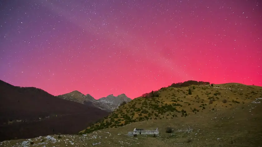 L'aurora boreale a Piancavallo, immortalata da Roby Stradella