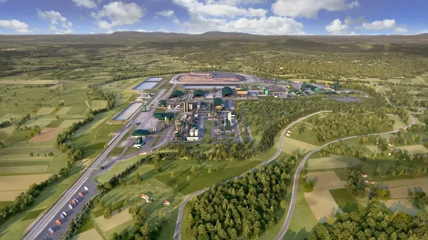 Un render del progetto di Rio Tinto per la mega-miniera di litio in Serbia